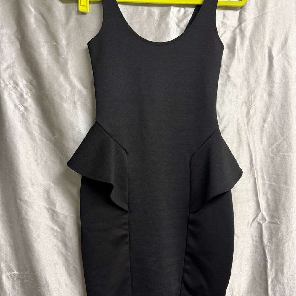 City Streets Black Peplum Mini Dress